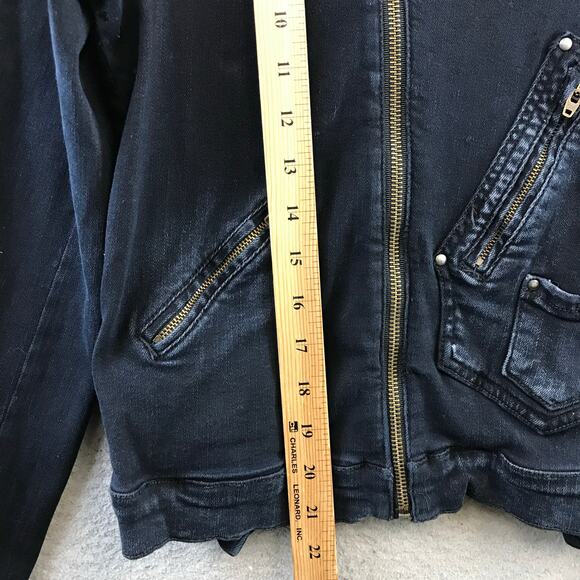 GOLDSIGN The Morton Denim Jacket asymmetrical zipper size L‎ - Picture 7 of 10